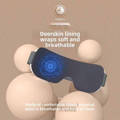 Smart eye massager featuring a soft, breathable deerskin lining